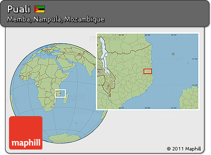 Savanna Style Location Map of Puali