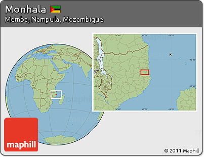 Savanna Style Location Map of Monhala
