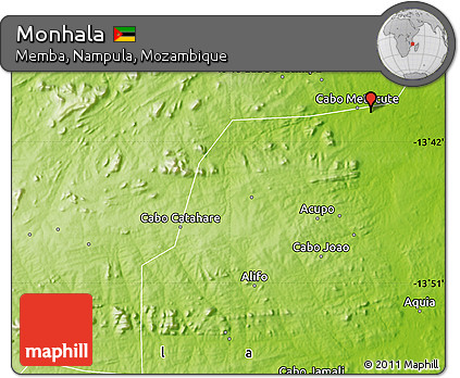 Physical Map of Monhala