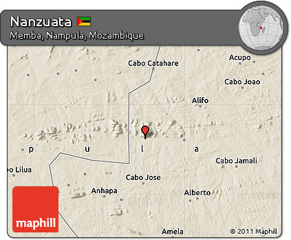 Shaded Relief Map of Nanzuata