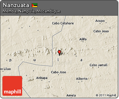 Shaded Relief Map of Nanzuata
