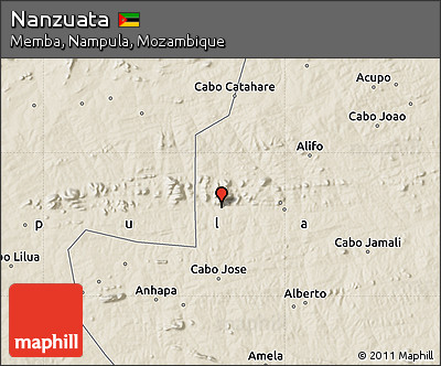 Shaded Relief Map of Nanzuata