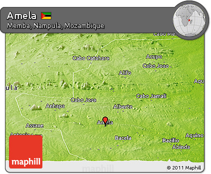 Physical Panoramic Map of Amela