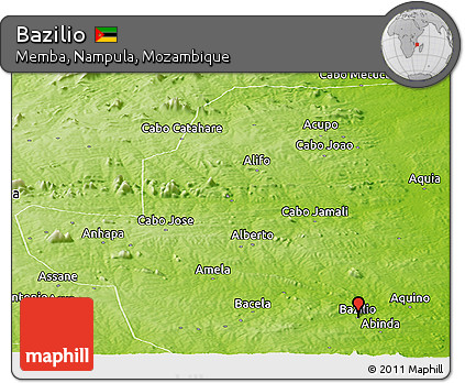 Physical Panoramic Map of Bazilio