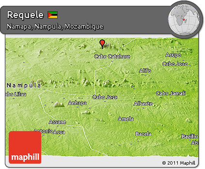 Physical Panoramic Map of Requele