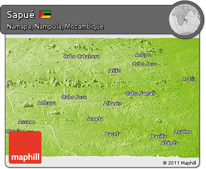 Physical Panoramic Map of Sapué