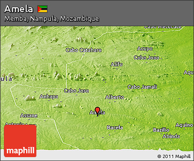 Physical Panoramic Map of Amela
