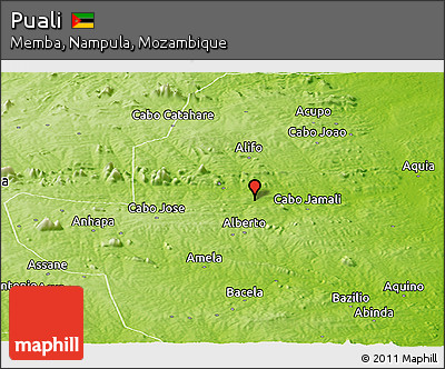 Physical Panoramic Map of Puali