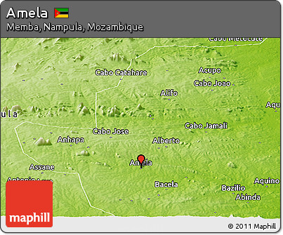 Physical Panoramic Map of Amela
