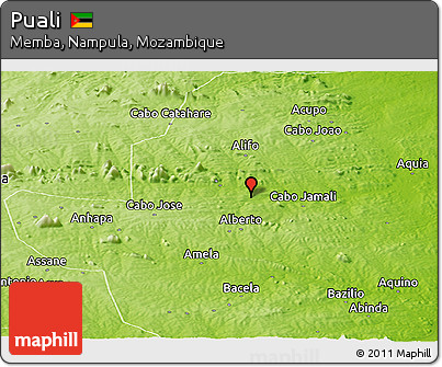 Physical Panoramic Map of Puali