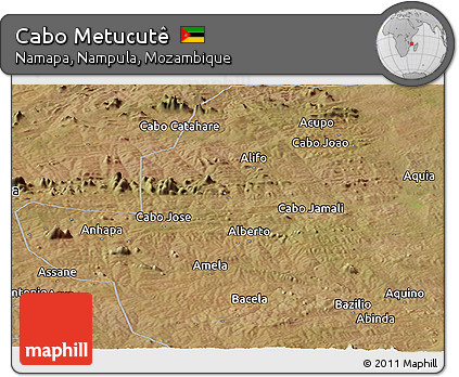 Satellite Panoramic Map of Cabo Metucutê