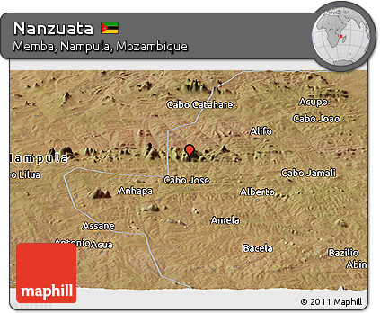 Satellite Panoramic Map of Nanzuata
