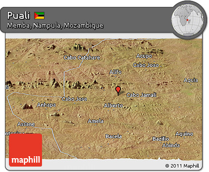 Satellite Panoramic Map of Puali