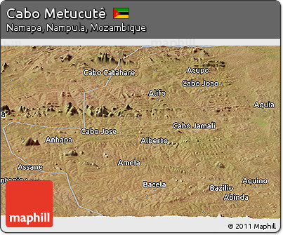 Satellite Panoramic Map of Cabo Metucutê