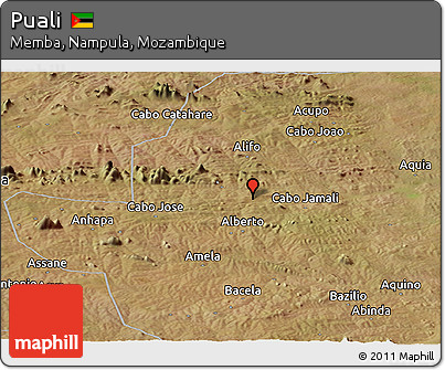 Satellite Panoramic Map of Puali