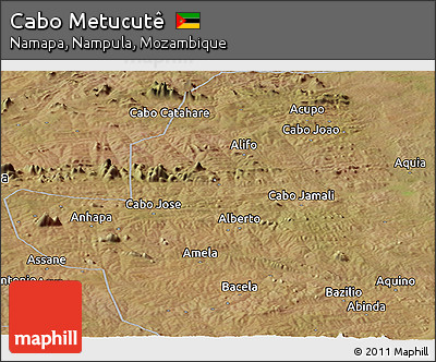 Satellite Panoramic Map of Cabo Metucutê