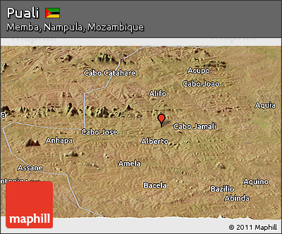 Satellite Panoramic Map of Puali