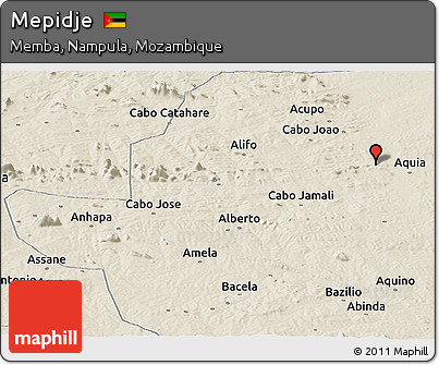 Shaded Relief Panoramic Map of Mepidje