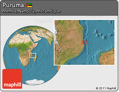Satellite Location Map of Puruma