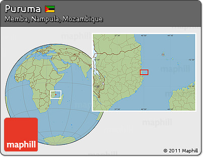 Savanna Style Location Map of Puruma