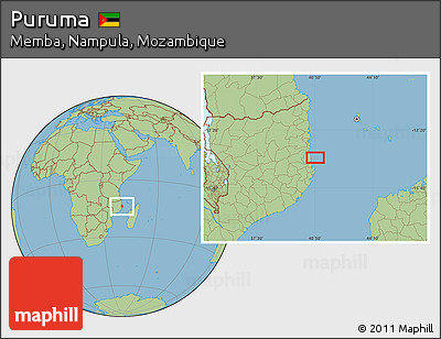Savanna Style Location Map of Puruma