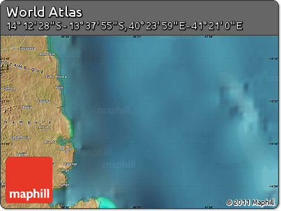 Satellite Map of the Area around 13° 55' 11" S, 40° 52' 30" E