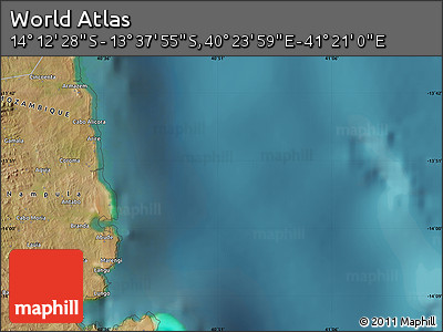 Satellite Map of the Area around 13° 55' 11" S, 40° 52' 30" E
