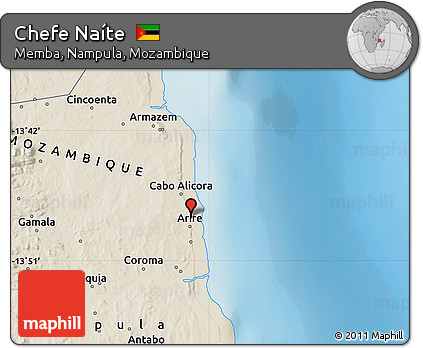 Shaded Relief Map of Chefe Naíte