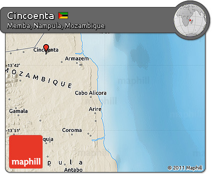 Shaded Relief Map of Cincoenta