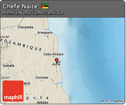 Shaded Relief Map of Chefe Naíte