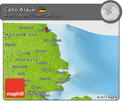 Physical Panoramic Map of Cabo Alaúè