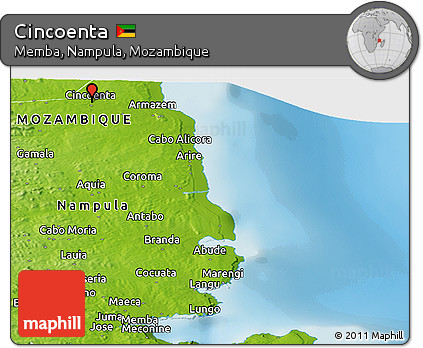Physical Panoramic Map of Cincoenta