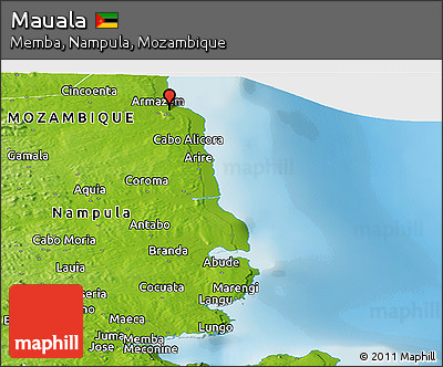 Physical Panoramic Map of Mauala