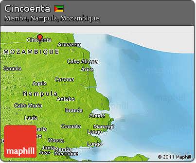 Physical Panoramic Map of Cincoenta