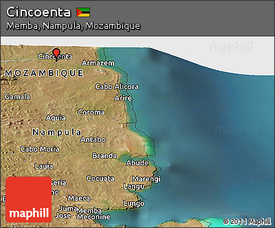 Satellite Panoramic Map of Cincoenta
