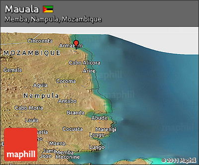 Satellite Panoramic Map of Mauala