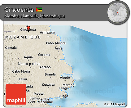 Shaded Relief Panoramic Map of Cincoenta