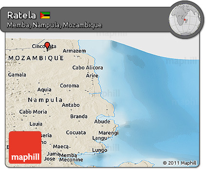 Shaded Relief Panoramic Map of Ratela