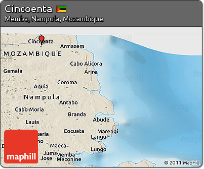 Shaded Relief Panoramic Map of Cincoenta
