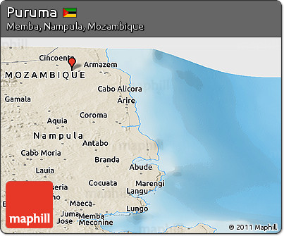 Shaded Relief Panoramic Map of Puruma