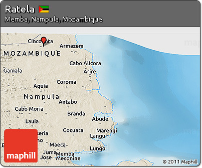 Shaded Relief Panoramic Map of Ratela