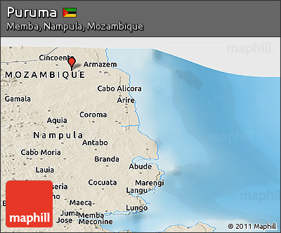 Shaded Relief Panoramic Map of Puruma