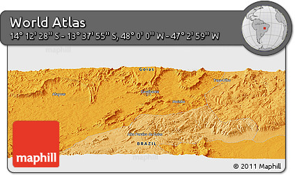 Political Panoramic Map of the Area around 13° 55' 11" S, 47° 31' 29" W