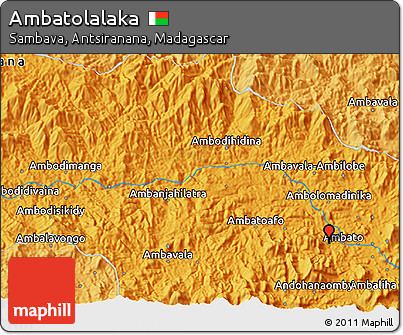 Political 3D Map of Ambatolalaka