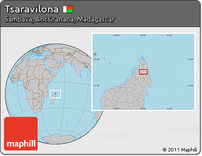 Gray Location Map of Tsaravilona