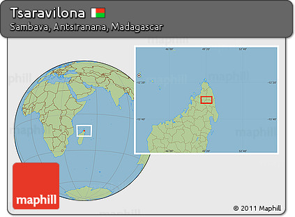 Savanna Style Location Map of Tsaravilona