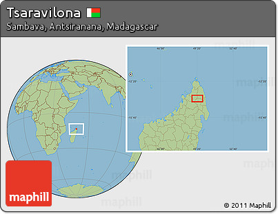 Savanna Style Location Map of Tsaravilona