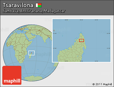 Savanna Style Location Map of Tsaravilona