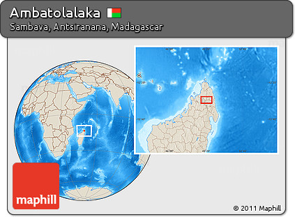 Shaded Relief Location Map of Ambatolalaka