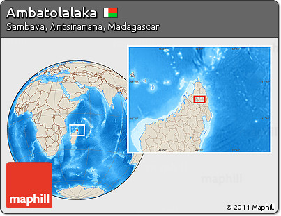 Shaded Relief Location Map of Ambatolalaka